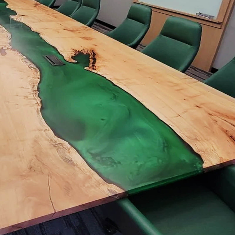 Custom Poplar Epoxy Resin River Conference Table Green Resin ERO-58 (Copy)